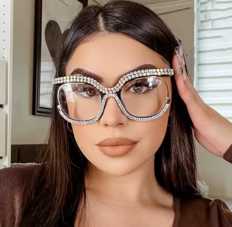 Square Diamond Frame Fashionista Glasses