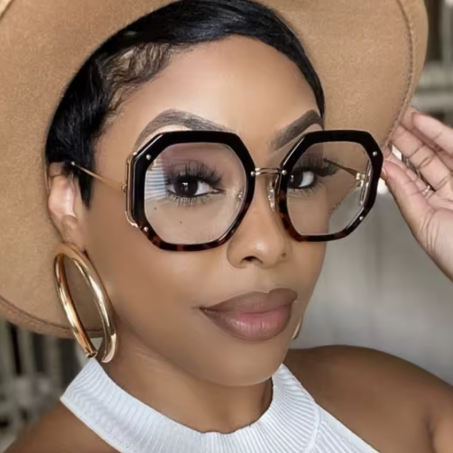 Oversized Round Frame Retro Glasses